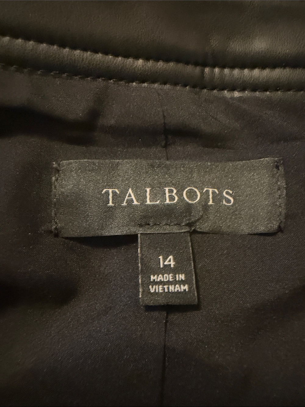 Talbots Women's Black Faux Leather A-Line Skirt - Picture 3 of 3